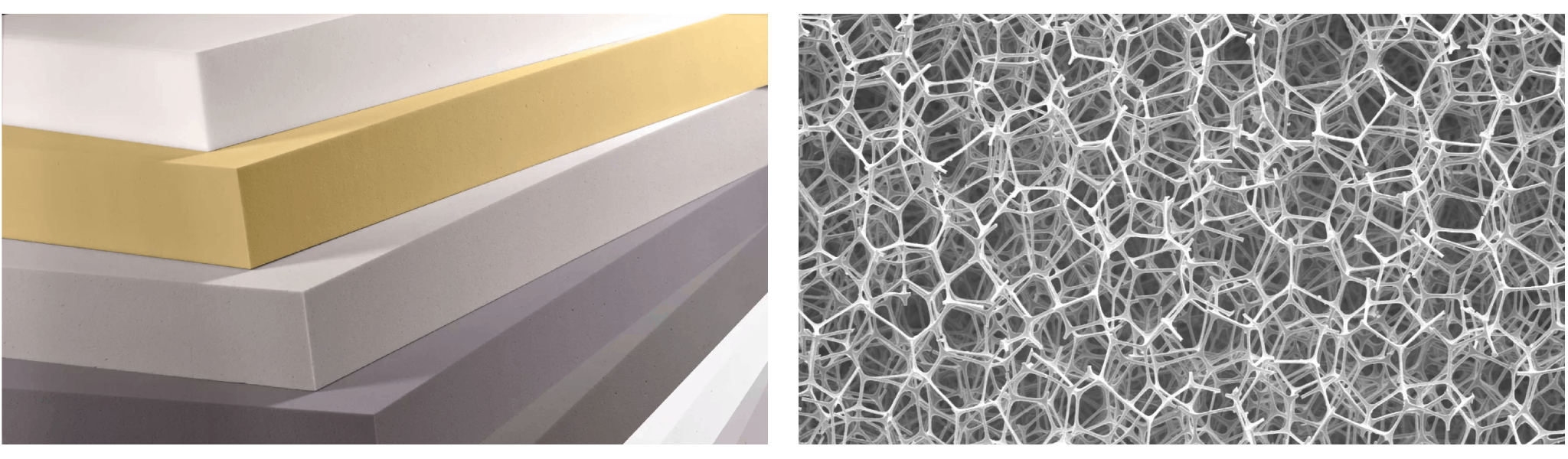 Basotect Absorber-Platten und Schaumstoff Struktur